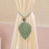 Cotton and Linen Handmade Curtain Straps Hand Woven Leaf Curtain Straps Accessories Bohemian Style Tassels Window Shade Buckles