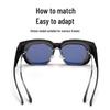 Luxury TR90 Square Frame Polarized Sunglasses - Unisex One-Piece, Dual-Use
