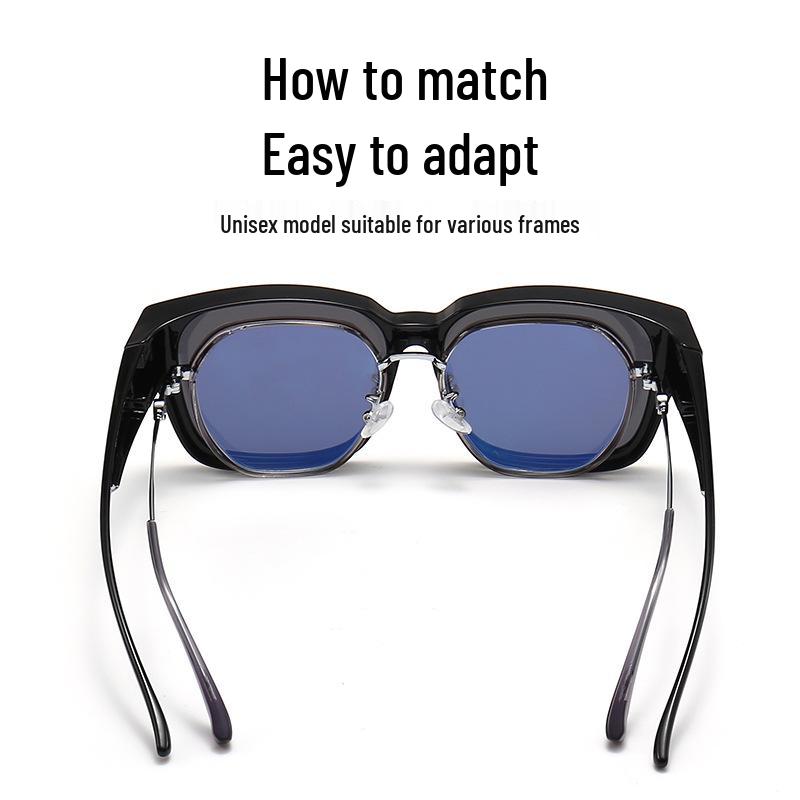 Luxury TR90 Square Frame Polarized Sunglasses - Unisex One-Piece, Dual-Use
