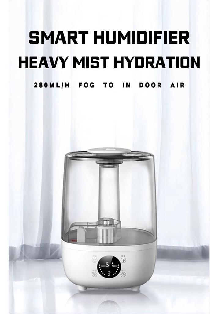 4L Large Capacity Smart Humidifier with Aromatherapy, High Mist Output for Indoor Air, Compact Mini Desktop Design