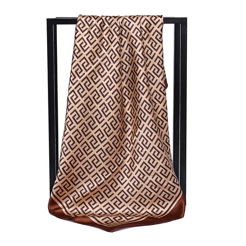 90cm Square Silk Scarf Scarf Top Headwraps Four Seasons Hair Foulard Luxury Bandana Femme Headscarf Women Wrap Hijab Accessories