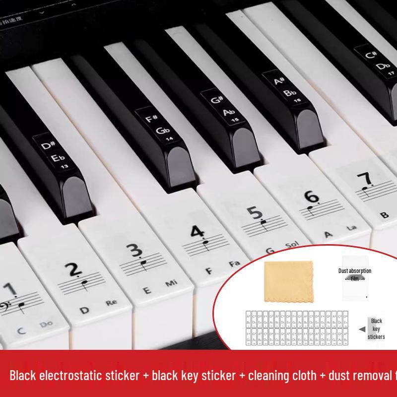 

Разноцветные наклейки на клавиши пианино для 88, 61 и 54 клавиш - Наклейки с нотами и цифрами для электронных клавиатур