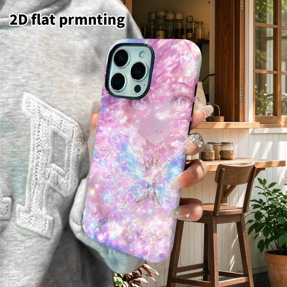Phone Case: 2D Flat Design Suitable for iPhone 18, 17, 16, 15, 14, 13 Pro Film Protective Case, Couple Style, Butterfly Girl, Christmas and Halloween