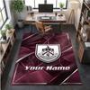 Crystal Velvet Rug Burnley Football Print Custom Name Text Floor Mat Home Decor