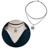 Novel Hollow Star Pendant All-matched Clavicle Chain Leathers Rope Neck Chain