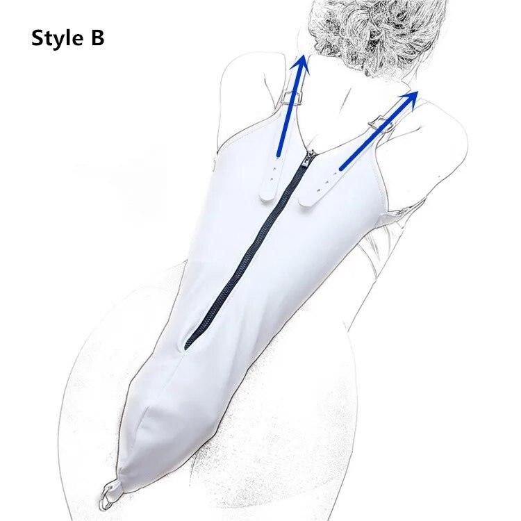 Paže za zády Armbinder Restraints Kožený Zip Pouta Sexuální hračky pro muže Ženy Fetiš Bdsm Bondage Otrok Role Play Flirt