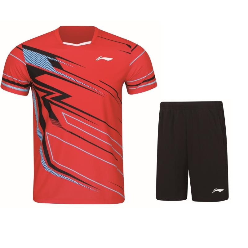 Коллекция Li Ning для бадминтона Комплект из джерси для бадминтона Унисекс Алый AATW019-3 2XL