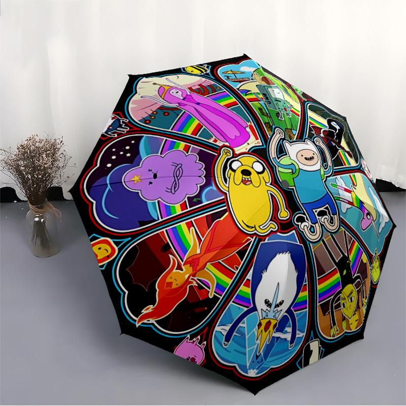 1pc Adventure Time Automatic Open/Close Umbrella, Christmas Gift for Men Women, Daily Travel Outdoor Use Yy251101211