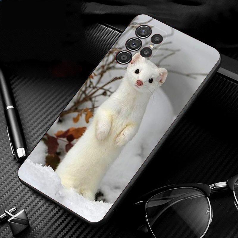 Phone Case For Samsung Galaxy S26 S25 S24 S23 S22 Ultra S23 S22 S25 Plus S24FE S23FE S26Edge Cute animal Stoat