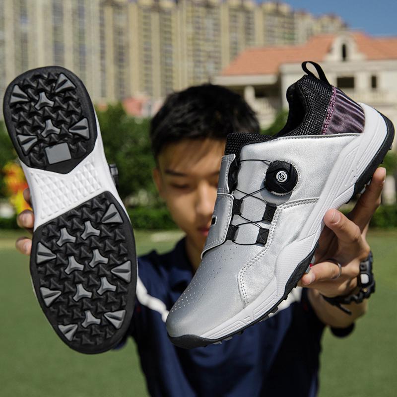 Professional Anti-Skid Waterproof Golf Shoes With Knobs Buckle Unisex Footwear Lightweight Golfing Sneakers