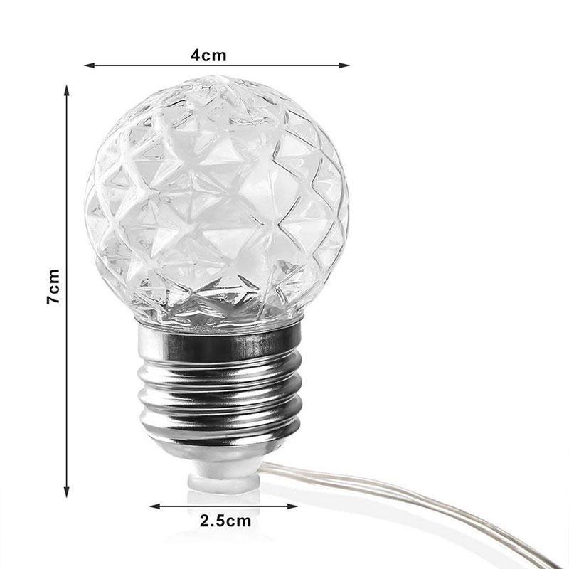 2 Modes Solar Bulbs String Lights Waterproof 10 LED Globe Lights Clear Bulb Outdoor LED Decorative Li