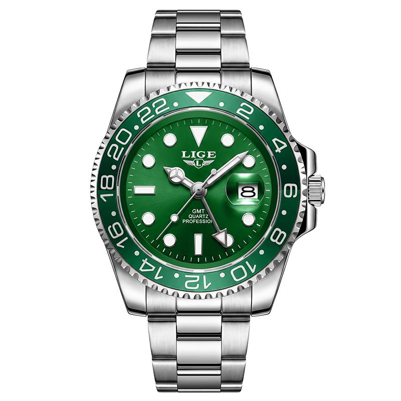 LIGE New Men's Quartz Watches Top Brand Luxury Stainless Steel Waterproof Luminous Date Business Mens Watches Relogio Masculino