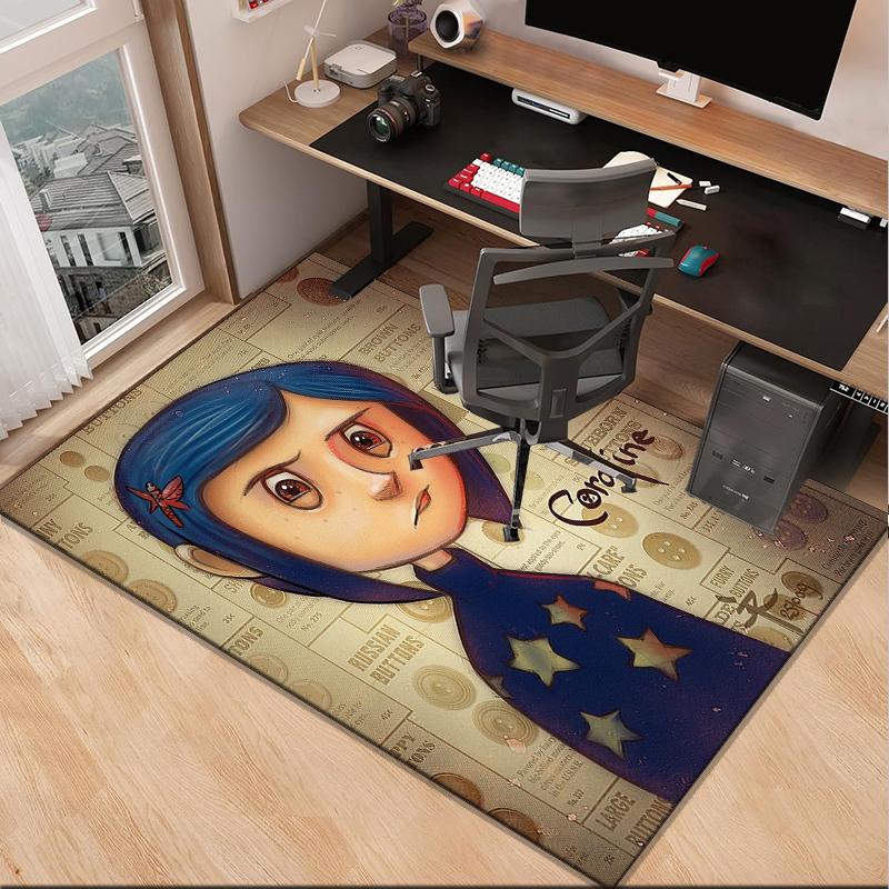 Moonlit Mystery Cora-line Office Rug Chair Mat, Game Carpet, Suitable for Front Door, Bedroom, Living Room, Desk, Holiday Gift