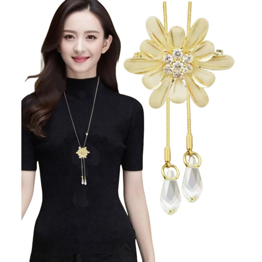 Sweater Chain Long Necklace Light Luxury High Sense Versatile Fringed Jewelry Accessories Pendant