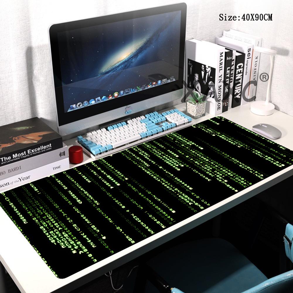 HYBXAXC MMatrix Binary Code MousePad Large Rubber Base Nonslip PC Desk Accessories Mousepad for Office Keyboard Mats Decor Mat