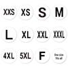 500 Self-Adhesive Round Size Labels for Apparel, Shoes & Hats