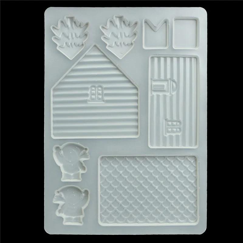 3D Haus Tür DIY Silikon Lebkuchen Fondant Form Kuchen Dekoration Schokolade Weihnachten Backform