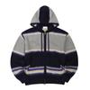 Eeerrr Eeerrr Stripe Brushed Wool Knit Hoodie Zip-Up (Navy)