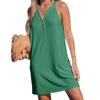 Summer New V-neck Button Sleeveless Tank Dress for Women, Hot Selling Casual Sundress for EU US