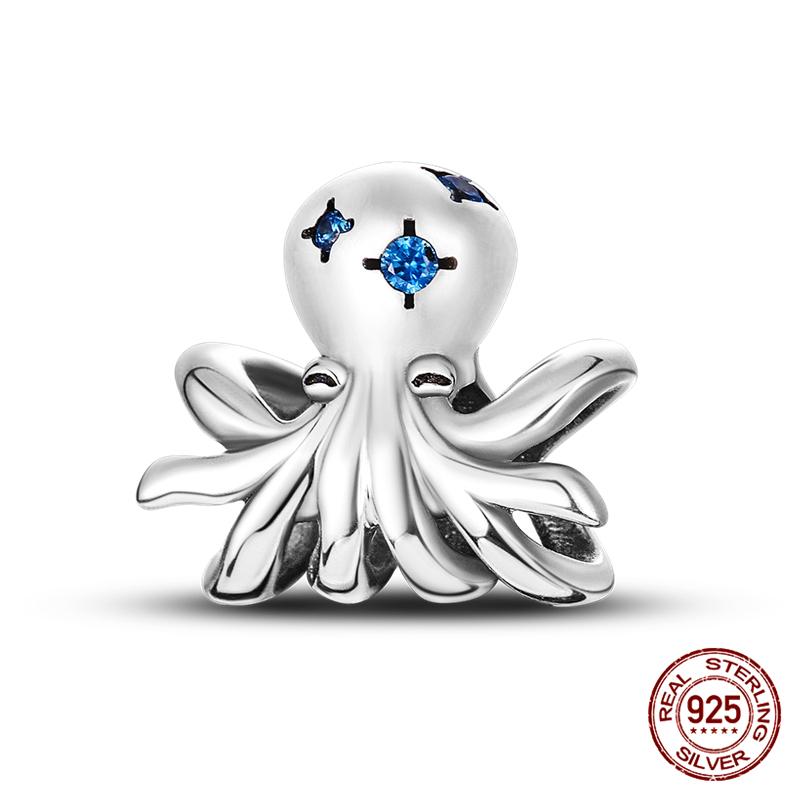 100% Genuine 925 Sterling Silver Ocean Collection Seashell Turtle and Heels Charm Beaded for Original  Bracelet Bracelet