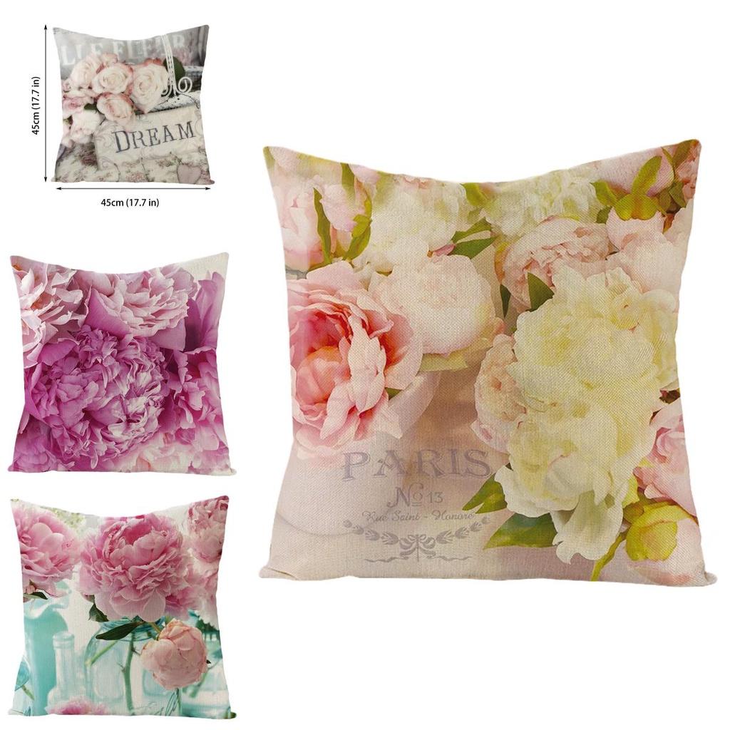 Elegant Flower Patterned Waterproof Pillow Case Ideal For Sofa And Garden Decoration