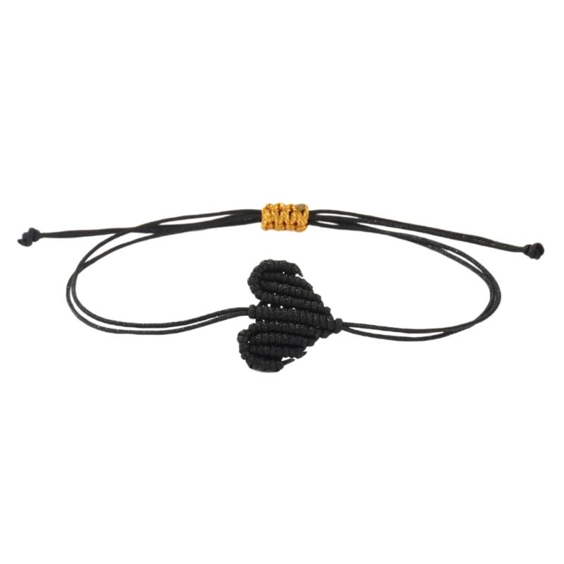 Romance Hemps Cord Bracelets Bohemian Braided Heart Pattern Unisex Love Tokens Handcrafted Couple Jewelry Accessory