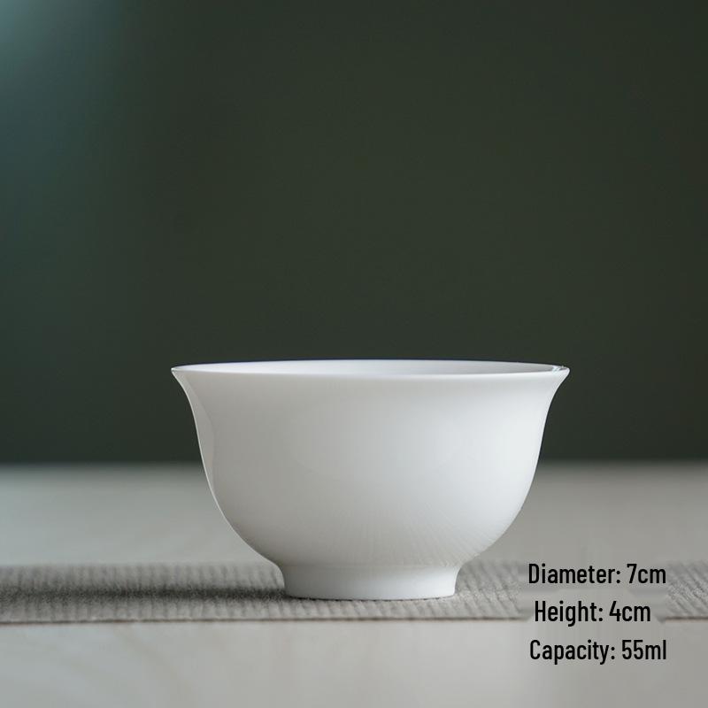 Yingqing Celadon Gongfu Tea Tasting Cup - White Porcelain with Logo