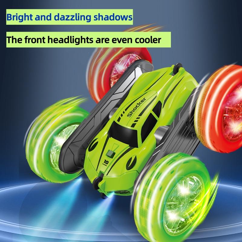 Cross-border New Four-wheel Drive Double-sided Stunt Car Light Tire Swing Arm Rollover Car Boys And Girls Toy Pink Remote Control Car