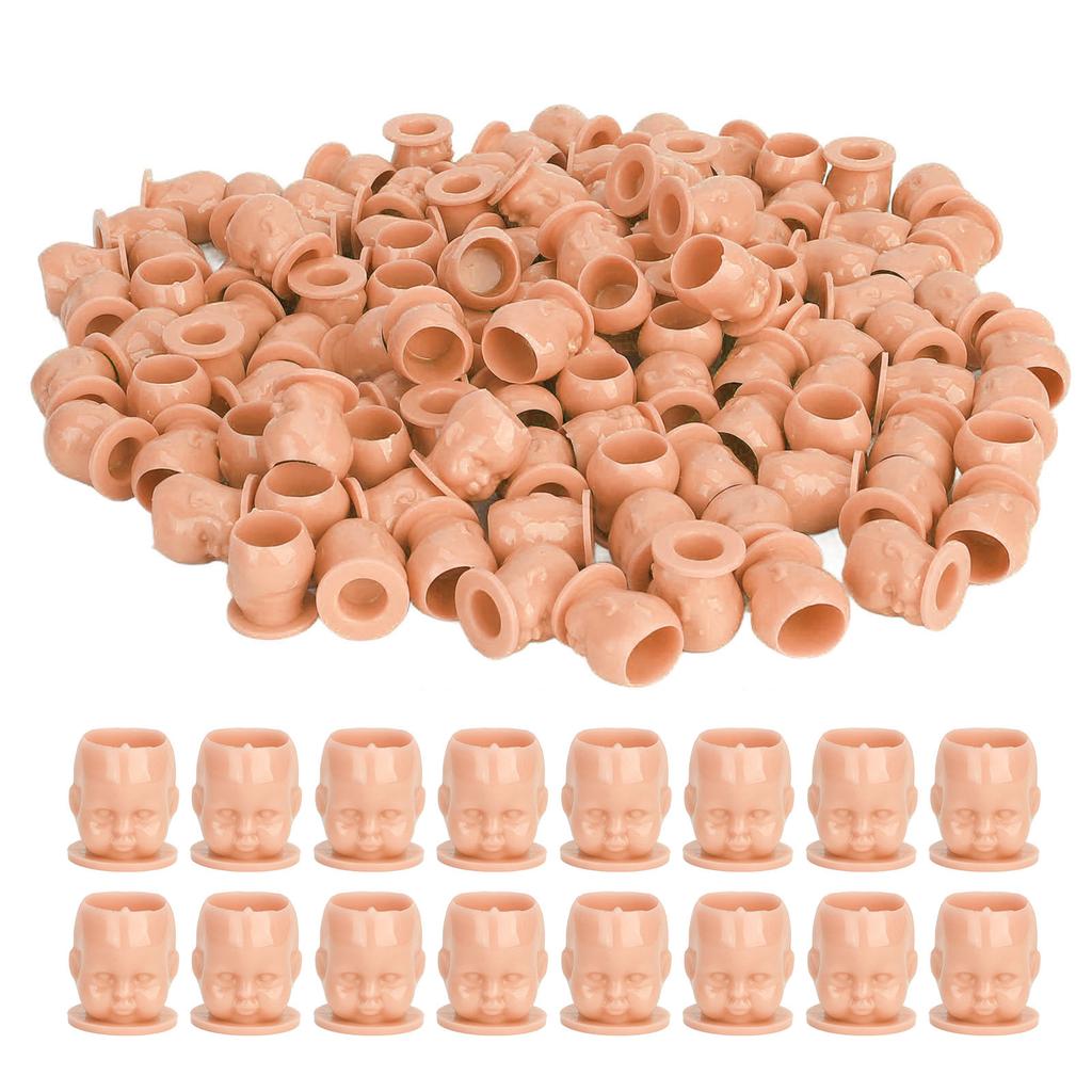 200pcs Tattoo Ink Cups Doll Shaped 20mm Height Flat Base Easy Ink Dipping Color Pigment Cups for