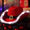 Red Christmas Cowboy Hat, Unisex Holiday Celebration Decoration Hat, Christmas Atmosphere Decoration Personalized Hat