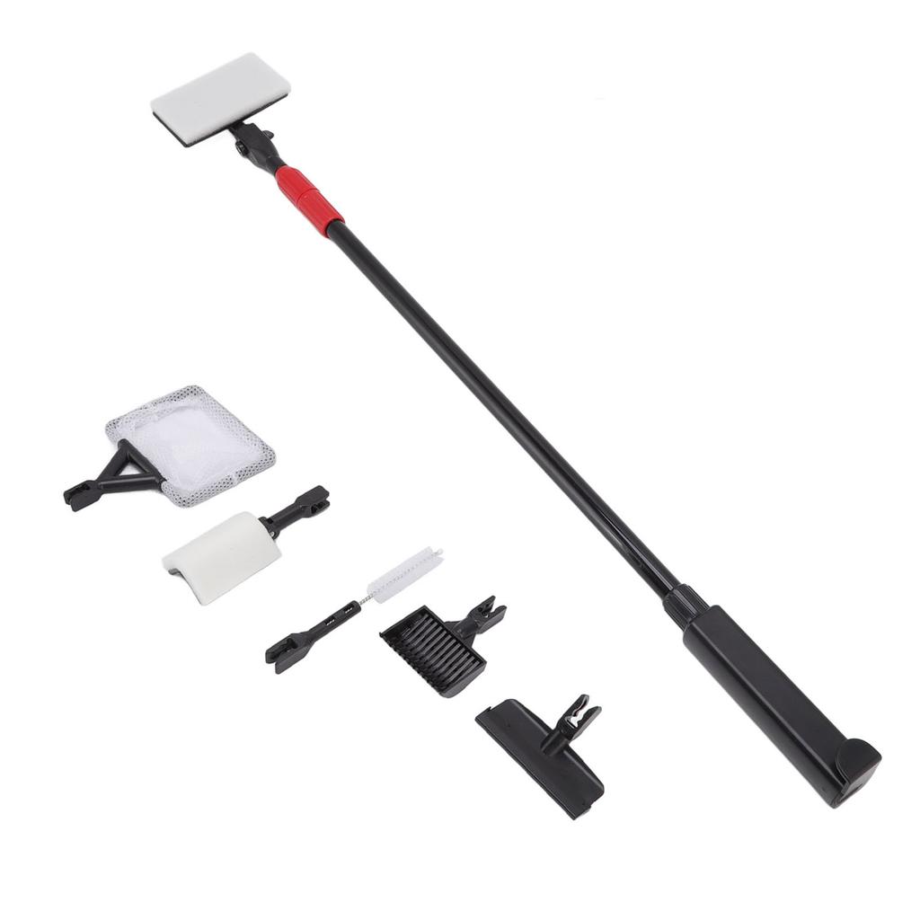 6 in 1 Fish Tank Cleaning Tools with Telescopic Handle Includes Algae Scraper Sand Rake Brush Fish