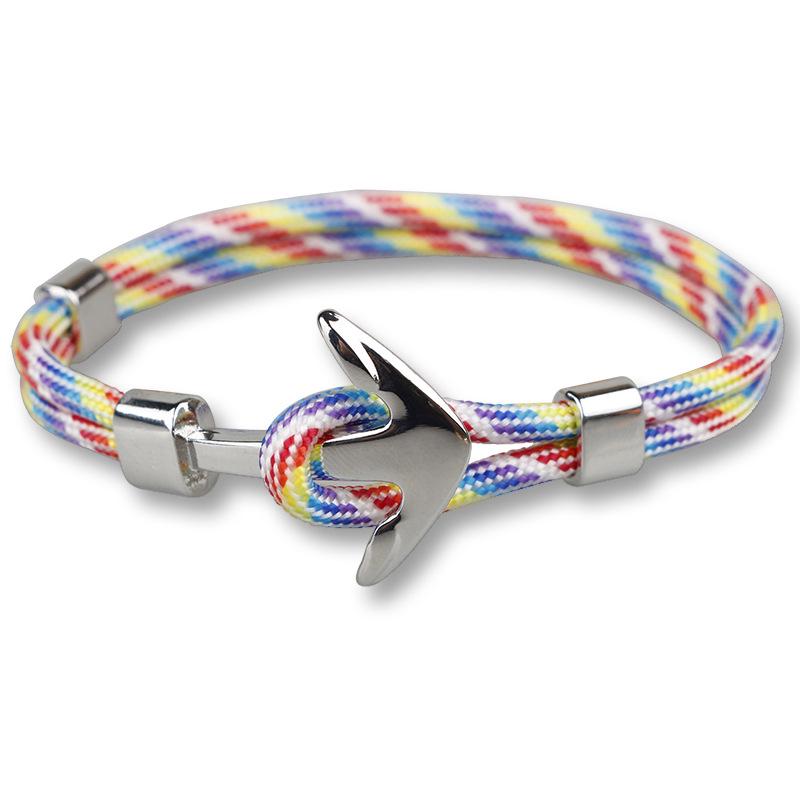 2018 Hot Selling SH Silver Anchor Paracord Bracelet for Couples