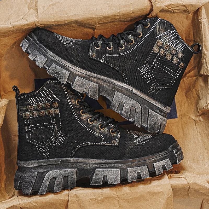 

Инструментальная обувь мужская осенняя высокая мужская обувь 2024 новая повседневная спортивная трендовая обувь мужская в британском стиле ретро 39