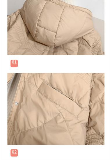 Women's 2024 Mid-Length Lightweight Hooded Down Jacket - Slimming Autumn/Winter Fashion with Xiangyun Pattern.