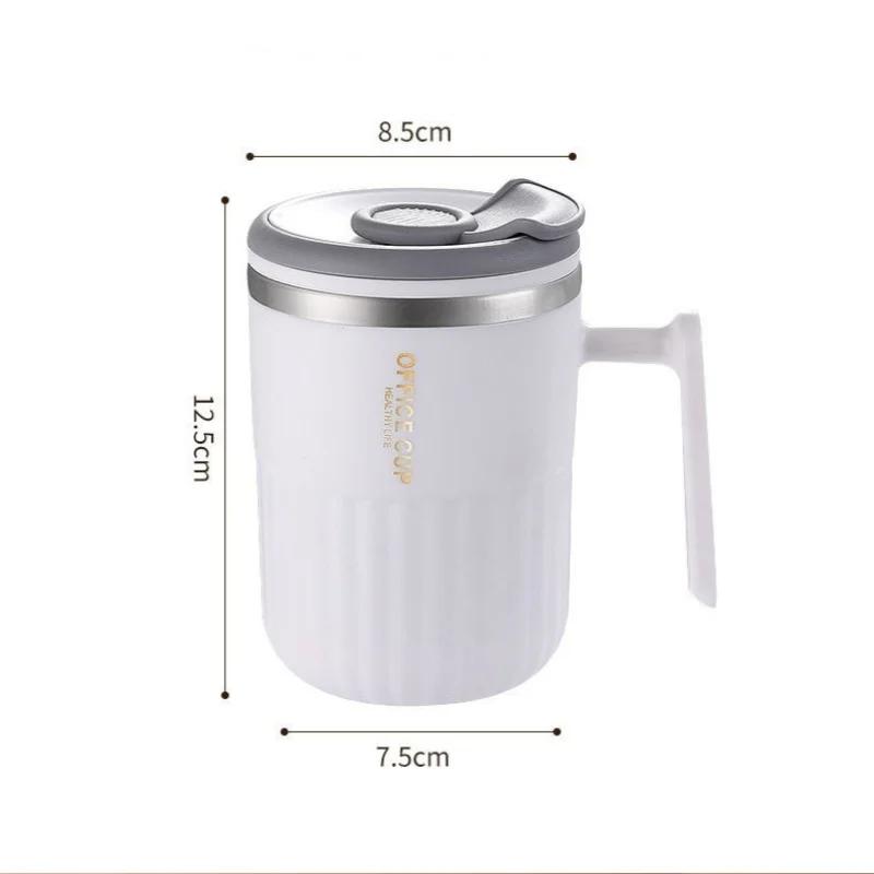 450ML Stainless Steel Mug Double-layer Ironing Thermos Cup Home Office Dormitory with Cover Coffee Cup Tea Cups Portable