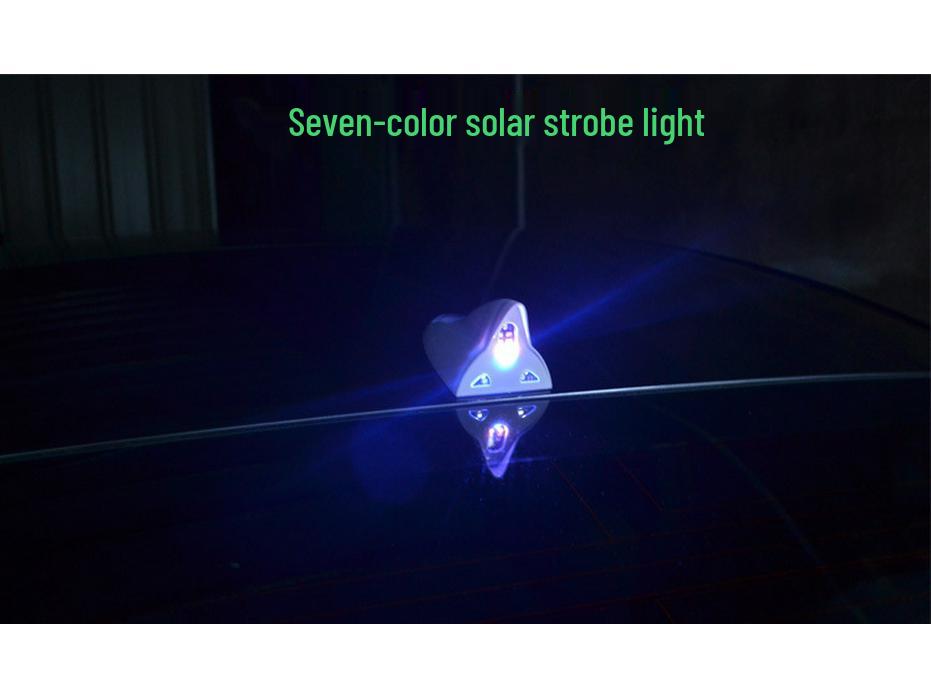 Colorful Shark Fin Solar-Powered Car Roof Antenna Light with Magnetic Tail Wing