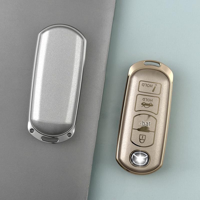 Nyckelfodral i aluminiumlegering för Mazda Atenza, CX-3, CX-5, Ruiyi, MX-5 och Angkesaila med nyckelpåse-spänne.