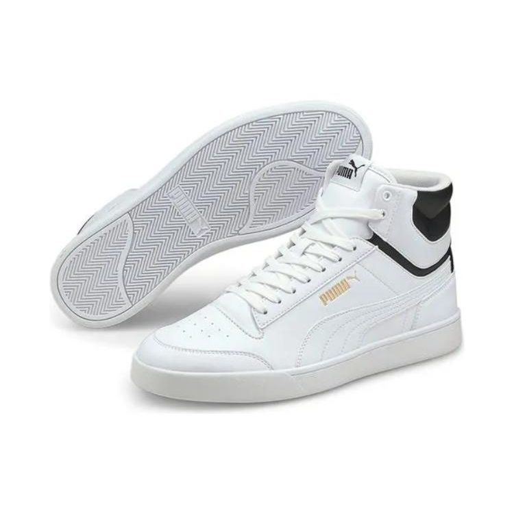 Puma Shuffle Mid Blanco Negro Oro Zapatillas Unisex Team-Gold 380748-01