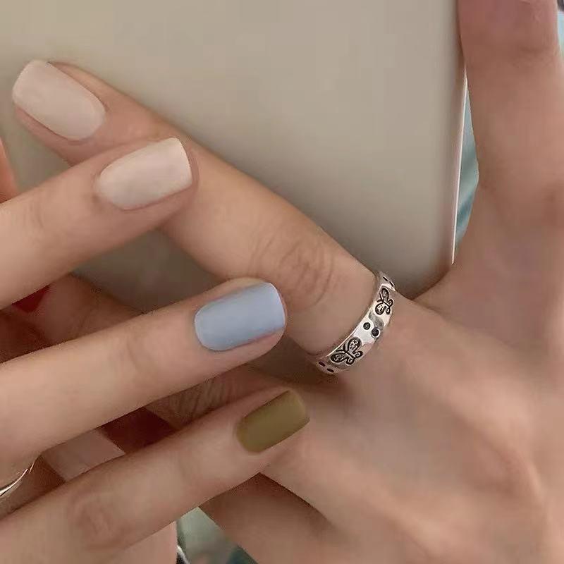 Trendy fine, butterfly ring women's fashion personality retro ins ring opening adjustable