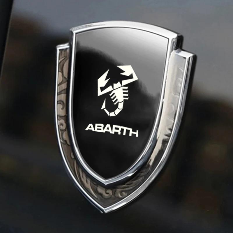 Abarth Emblem Aufkleber für Fiat 500, 3D Metallschild Skorpion Abzeichen, Passend für Fiat 500 Abarth 595 695, Auto Außen Zubehör