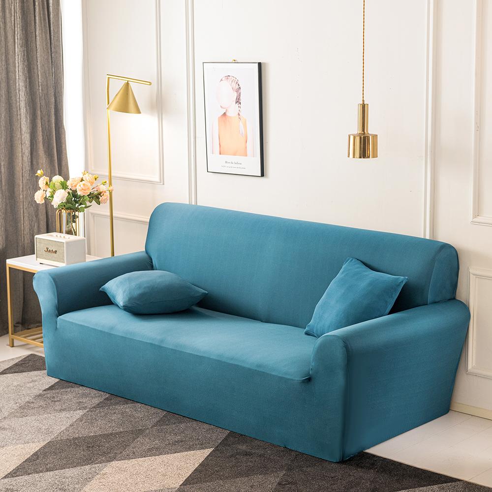 Elegant Solid Color Sofa Slipcover Non Slip Stretch Fabric Couch Cover Protector Modern Luxe Home Decor