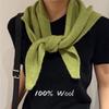 100% Wool Knitted Triangular Scarf Women High-Quality Winter Warm Headscarf Shawl Multi-functional Neckerchief