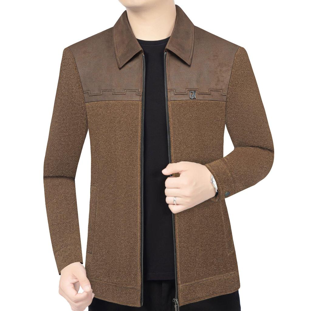 Men's Spring 2026 Color Block Lapel Jacket - Business Casual Versatile Outerwear