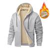 Autumn and winter men's hooded warm short jacket casual sports cardigan multifunctional outdoor jacket imitation wool jacket