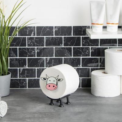 Toilettenpapierhalter, lustiges Kuh-Design, einfache Montage, universeller Toilettenpapierhalter, Papier-Organizer, Badezimmer-Dekoration