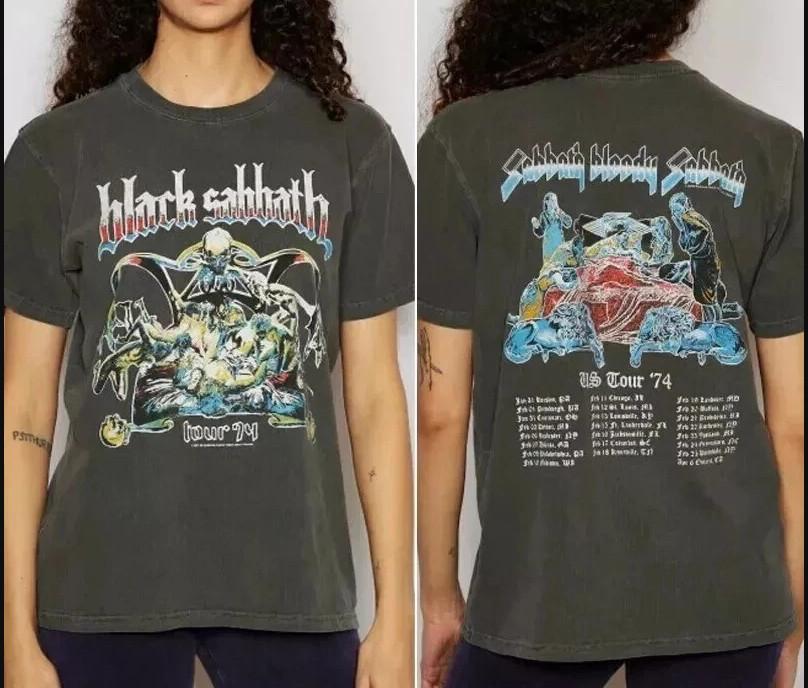 Vintage 1974 Remake Black Sabbath US Tour of 1974 T-shirt, Size S-4XL