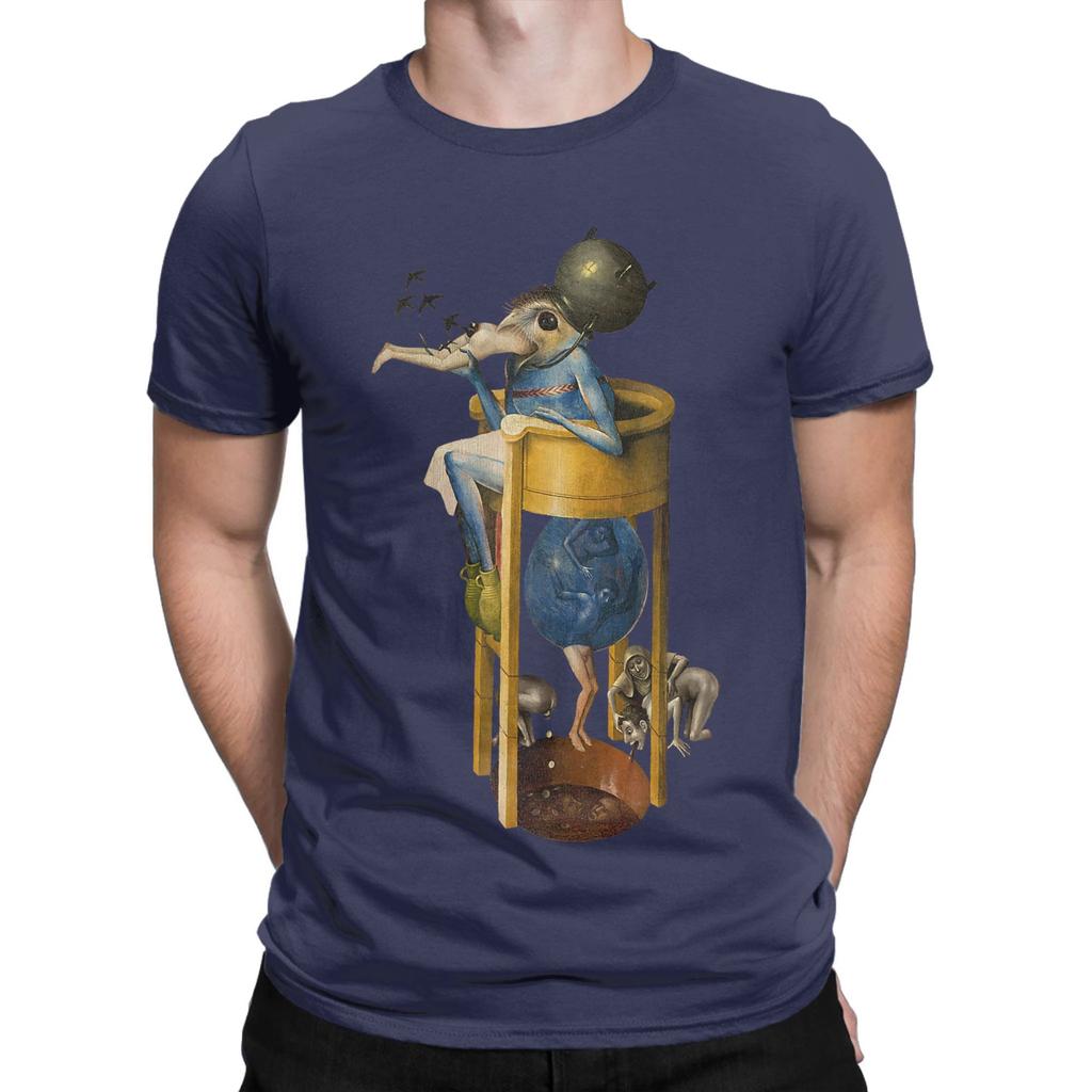 Men's Hieronymus-Bosch The Garden of Earthly Delights Devil T Shirts 100% Cotton Clothes Hipster Short Sleeve Tee Shirt T-Shirt