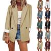 Women S Solid Color Long Sleeve Casual Blazer Coat