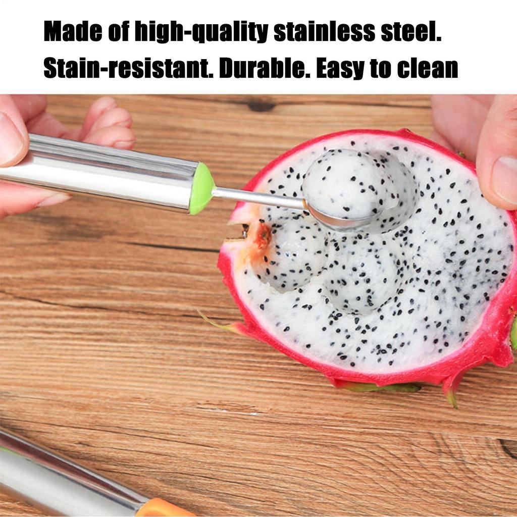 Stainless Steel Fruit Baller Watermelon Scooper Spoon Ergonomic Handle Kitchen Utensil for Ice Cream Cookie Dough Butter Scoop