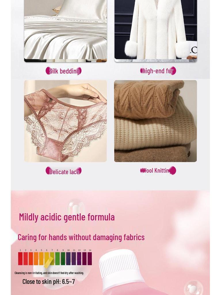 Wool & Cashmere Luxury Silk Fragrance Detergent for Hand-Washable Sweaters & Woolens